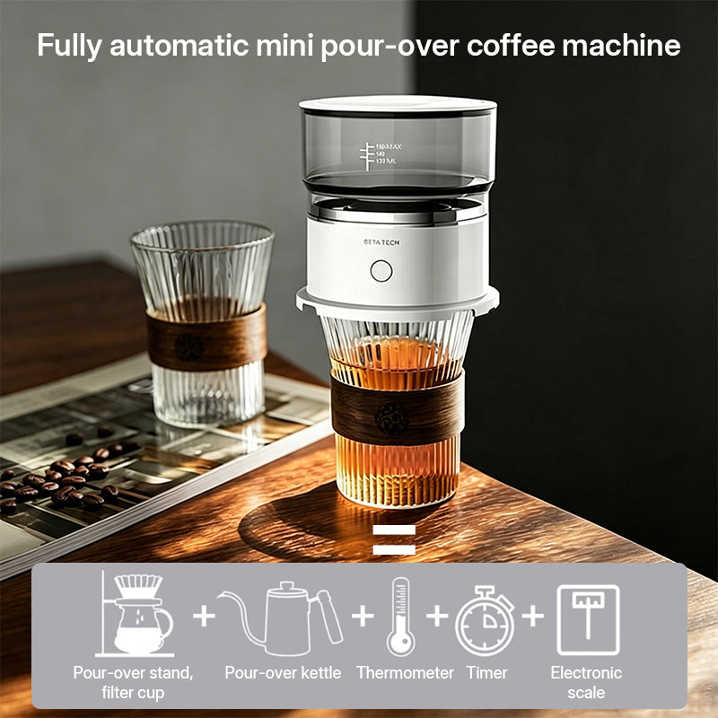 Mini Electric Coffee Grinder & Brewer – Portable Drip Coffee Maker