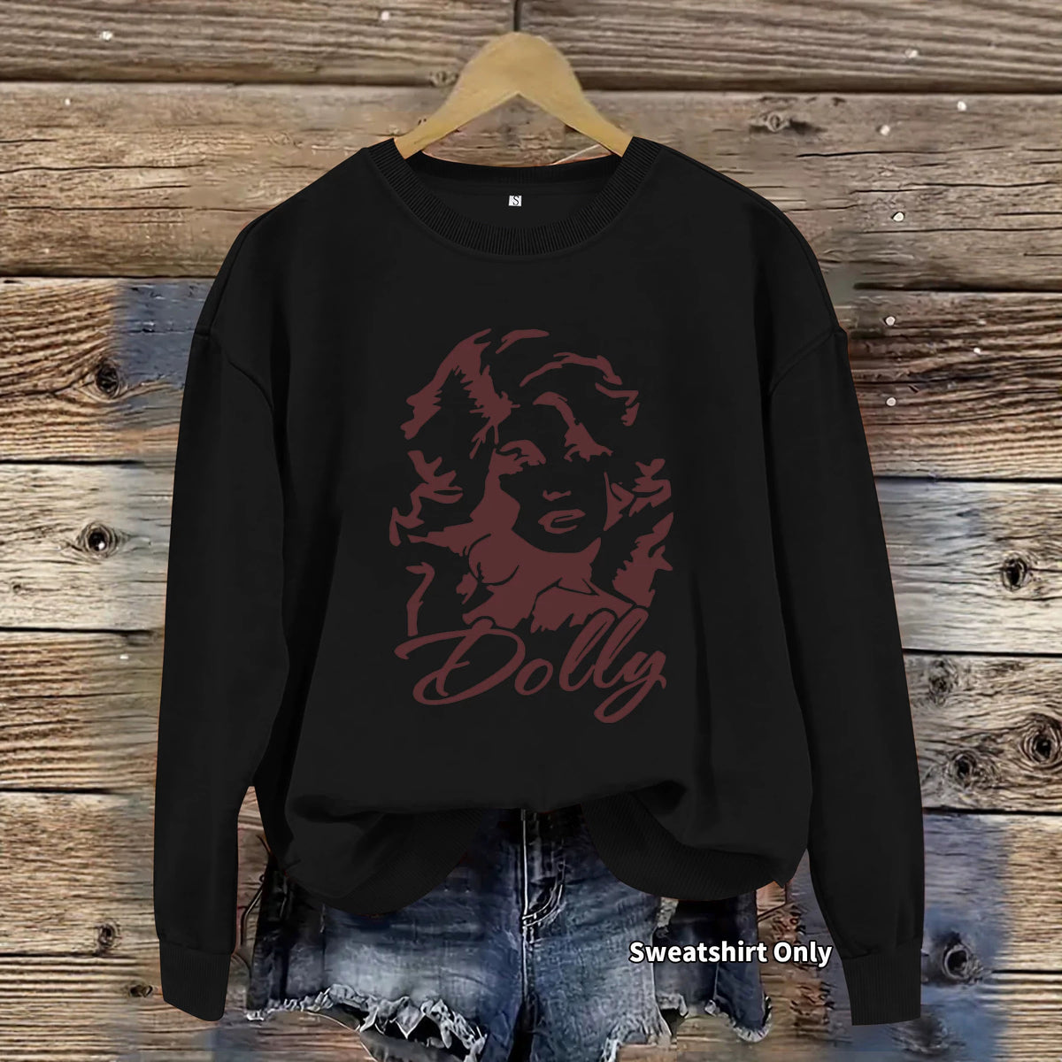 Loose velvet sweatshirt