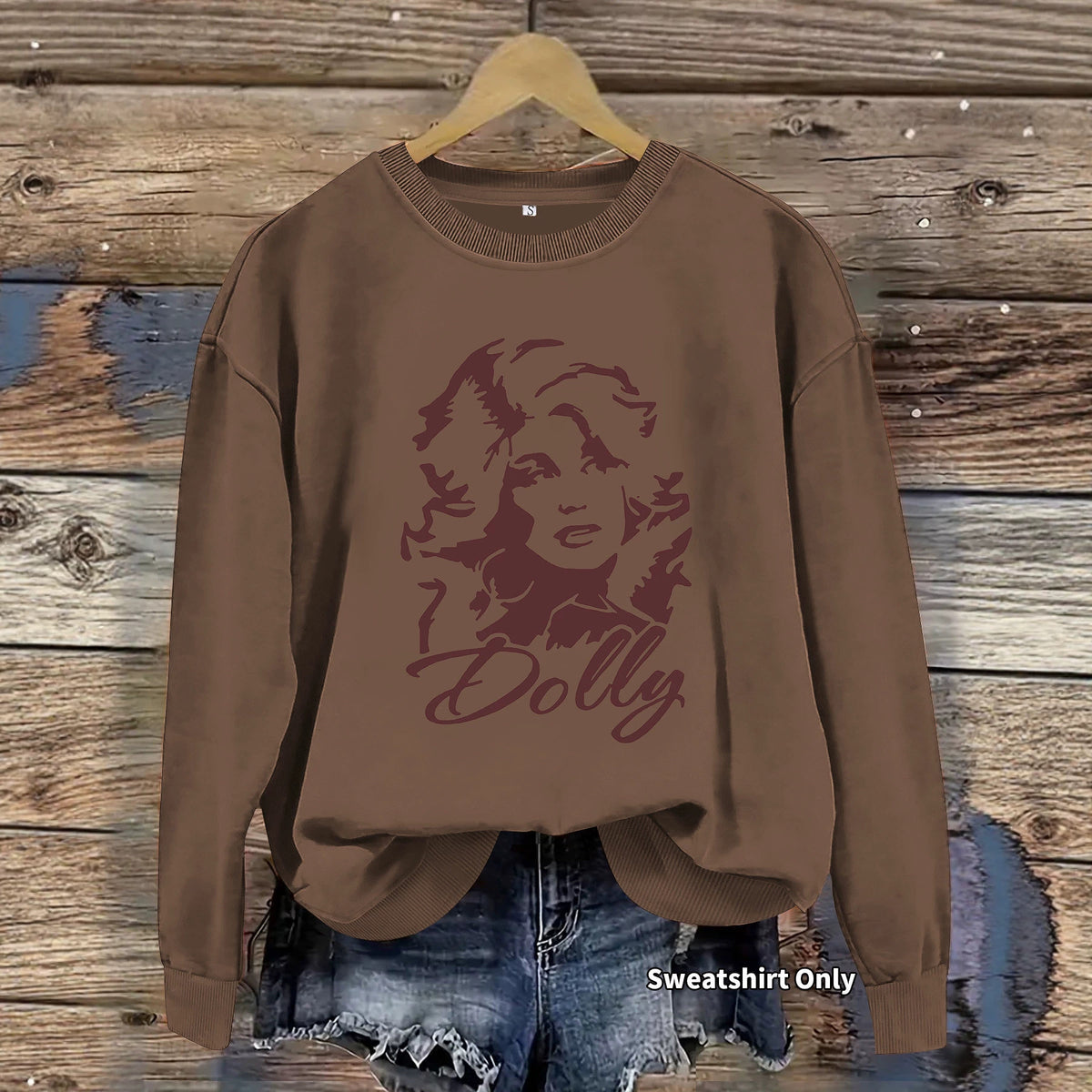 Loose velvet sweatshirt