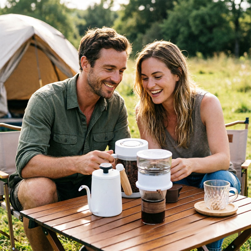Mini Electric Coffee Grinder & Brewer – Portable Drip Coffee Maker