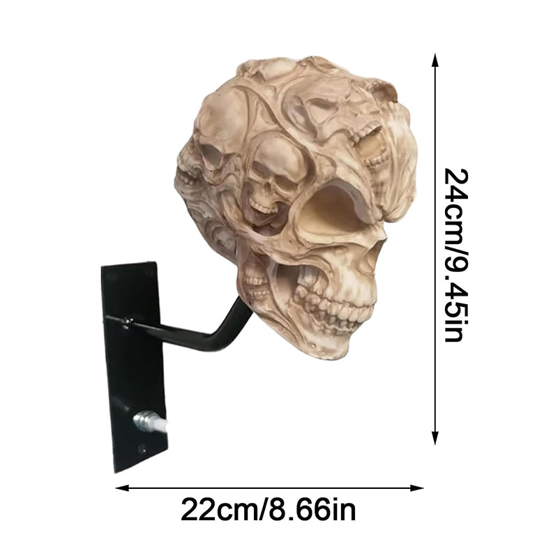 Antique Skeleton Helmet Wall Mount – Resin Motorcycle Helmet Holder, Gothic Bike Decor, Novelty Gear Storage Display Rack