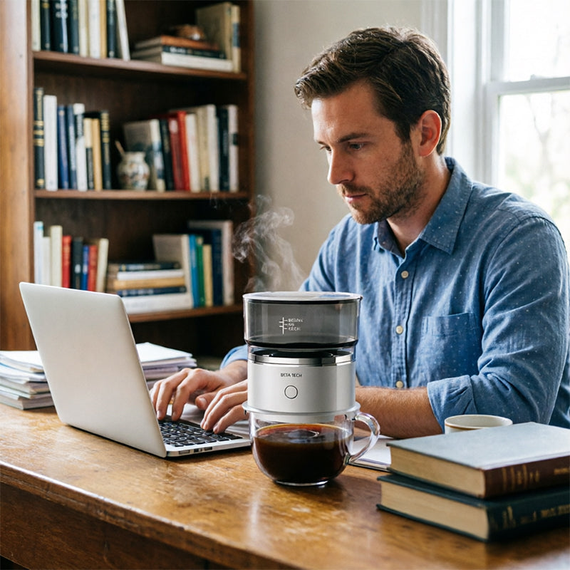 Mini Electric Coffee Grinder & Brewer – Portable Drip Coffee Maker