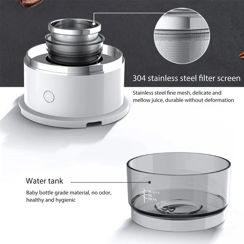 Mini Electric Coffee Grinder & Brewer – Portable Drip Coffee Maker