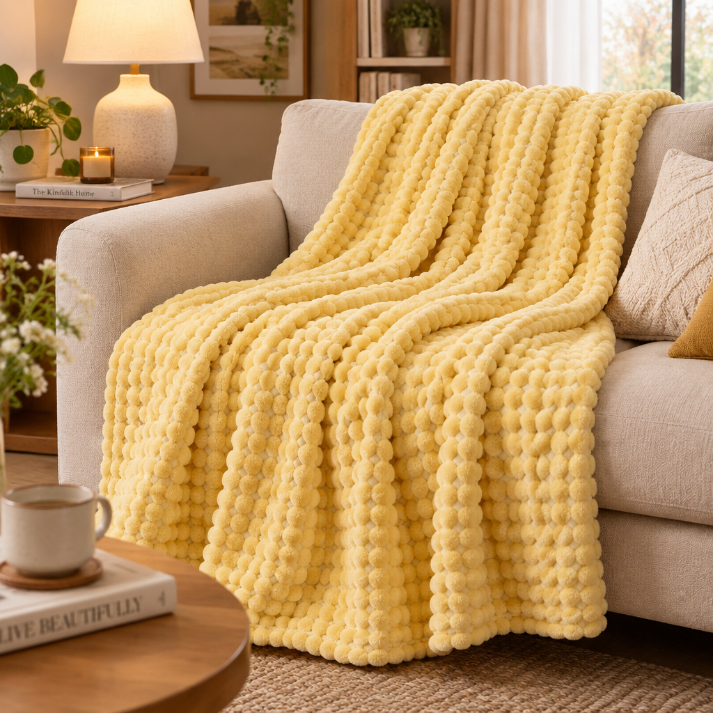 Custard Bubble Velvet Blanket