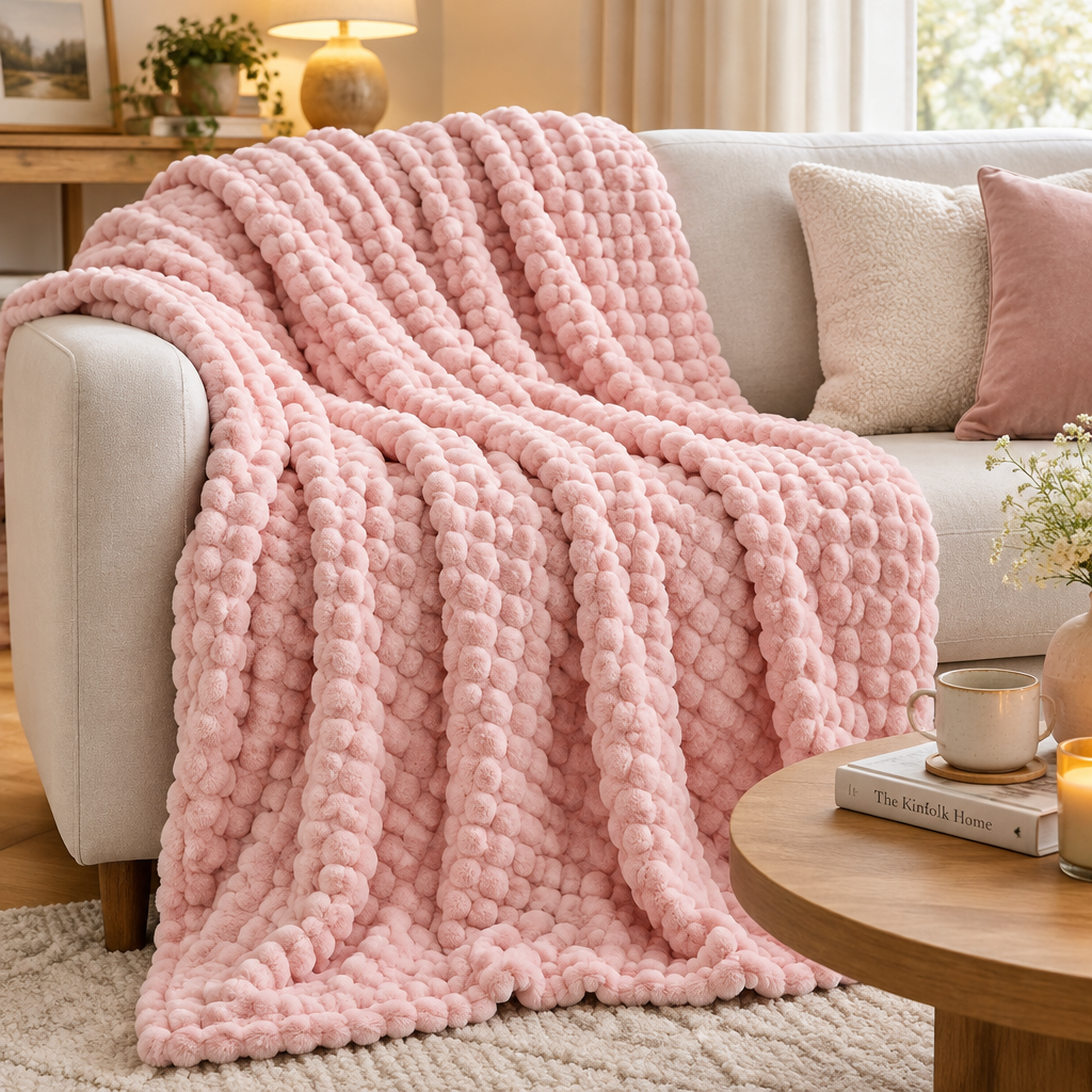 Powder Bubble Velvet Blanket